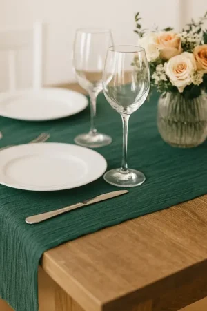 Offre Spéciale Chemin de table mousseline Vert Sapin