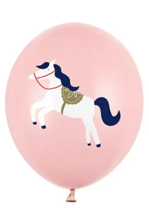 Ballon gonflable rose avec Cheval x 6 pièces Petit Prix