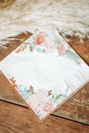 Haute Qualité Serviette en papier theme Vegetal Peony x 16 pièces