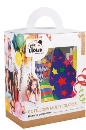 Kit Cotillons Boîte 10 Personnes Multicolore Retour Gratuit