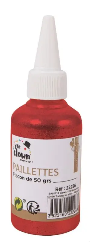 Offre Limitée Flacon de Paillettes Rouge 50 g