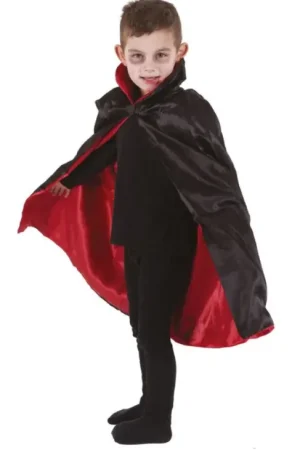 Vente Flash Cape Satinée Réversible Noir Rouge 90 cm