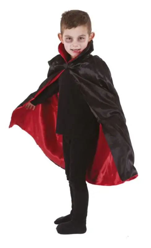 Vente Flash Cape Satinée Réversible Noir Rouge 90 cm
