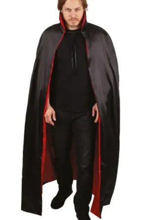 Nouvel Arrivage Cape Satinée Réversible Noir Rouge 140 cm