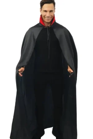 Cape Satinée avec Col Noir 140 cm Retour Gratuit