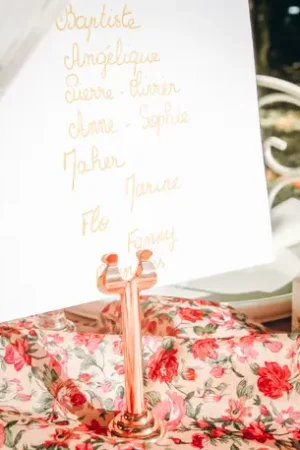 Porte Menu Métal Rose gold 8cm Soldes