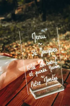 Soldes Grande ardoise Transparente en verre acrylique