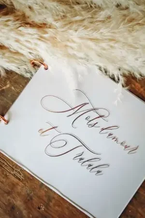 Réduction Livre d'or Mots d'Amour et Tralala Acrylique Rose gold