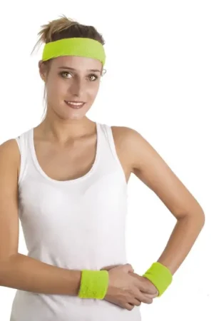 Offre Spéciale Bandeau et Poignets Éponge Vert Fluo