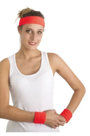 Offre Spéciale Bandeau et Poignets Éponge Rouge