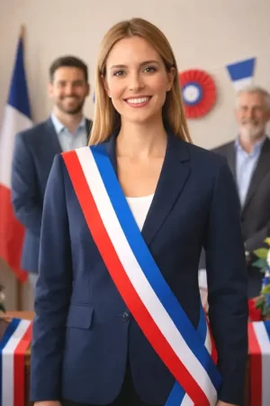 Haute Qualité Écharpe de Maire Bleu Blanc Rouge