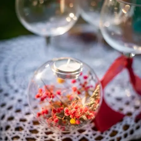 Expédié Aujourd'hui Bougeoir en verre Juliette avec fleurs séchées