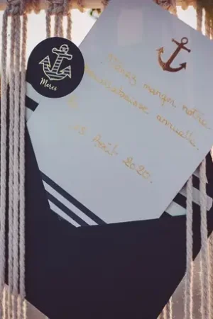 10 Invitations theme Marin Ancre Mariniere Soldes