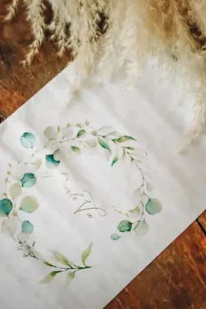 Chemin de table Tissu Theme Eucalyptus Seulement Aujourd'hui