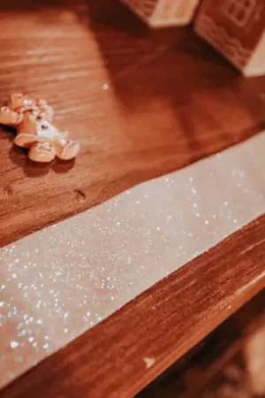 Produit De Marque Ruban etincelant pailleté Blanc 4cm x 5mètres