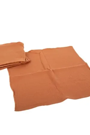 4 Serviettes de table en gaze de coton Terra Cotta Bon Plan