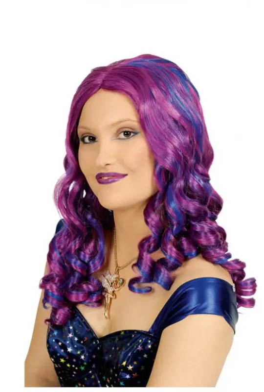 Meilleure Vente Perruque Joy Magenta aux Mèches Bleues