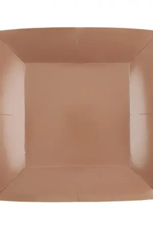 Petite assiette carrée en carton Bronze 18cm x 10 pièces Prix Cassé