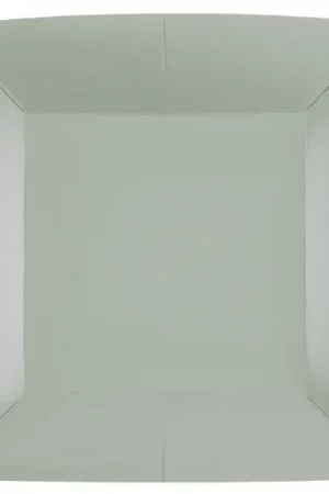 Assiette carrée en carton Gris 23cm x 10 pièces Populaire