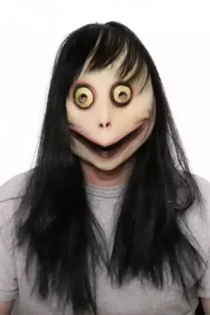 Masque Latex avec Cheveux Momo Challenge Certifié