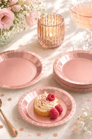 Petite assiette en carton ronde Rose gold x 10 pièces Promotion Saisonnière
