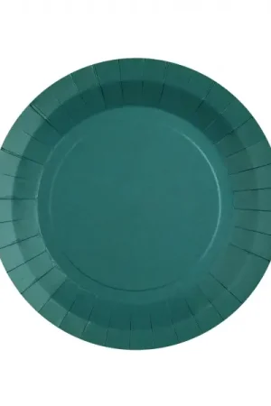 Petite assiette en carton ronde Bleu Canard x 10 pièces Prix Promo