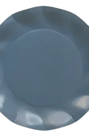 Offre Exclusive Assiette jetable en carton design Bleu Canard 27cm x 8 pièces