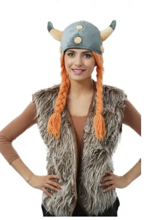 Retour Gratuit Casque Viking avec Tresses