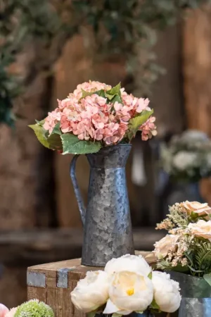 Bouquet de 5 Branches Hortensia Roses Réduction
