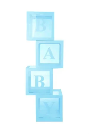 4 Cubes a Ballons Bleu Ciel Seulement Aujourd'hui