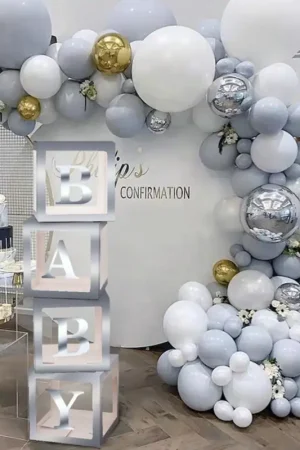 Nouvel Arrivage 4 Cubes a Ballons Argent
