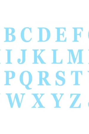 48 Lettres Adhésives Bleu Ciel en carton Prix Cassé