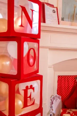 Cube a ballons transparent Rouge Prix Bas