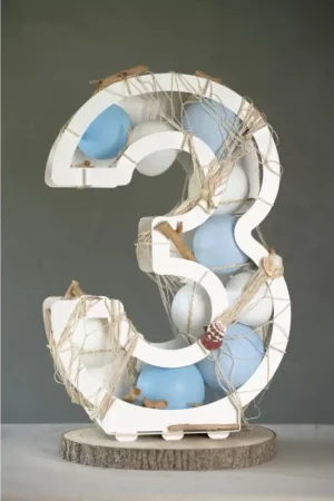 Structure pour Ballon Chiffre 3 Blanc Solde