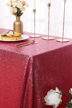 Rouleau de nappe Pailletée Rouge 3 mètres Commande En Gros