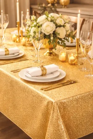 Rouleau de nappe Pailletée Or 3 mètres Promotion
