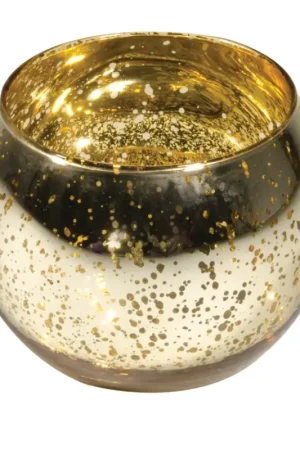 Bougeoir boule métal Or Dernière Chance