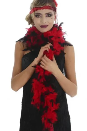 Haute Qualité Boa Rouge Bouts Noirs