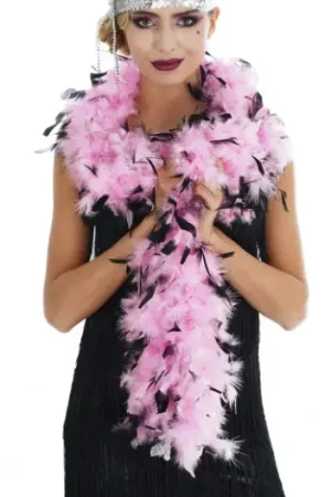 Boa Fuchsia Bouts Noirs Bon Marché