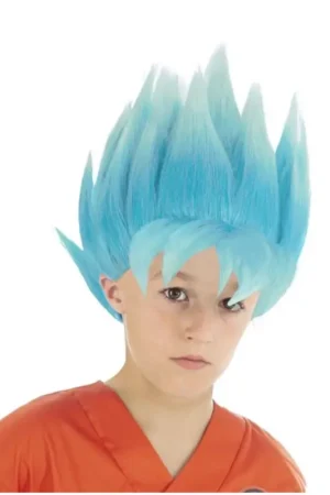 Produit De Marque Perruque Goku Super Saiyan Blue Enfant