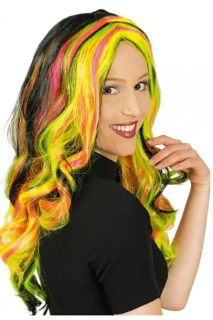 Offre Limitée Perruque Cheveux Long Rouge et Noire
