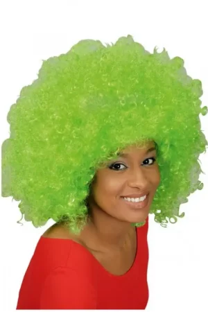 Perruque Lucie Afro Géant Vert Fluo Produit De Marque
