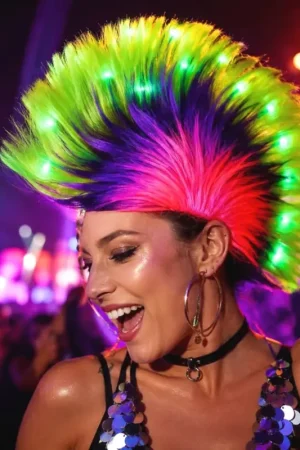Petit Prix Perruque Punk Lumineuse Led