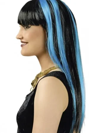Promotion Saisonnière Perruque Cléopâtre Noir Turquoise