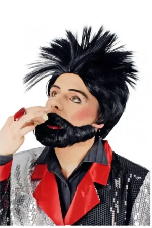 Perruque Harald Noir avec Barbe Acheter Direct