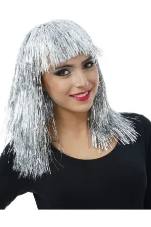 Perruque Lametta Fine Argent Remise