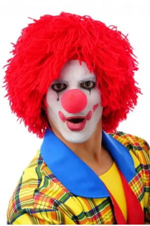 Haute Qualité Perruque Clown Laine Rouge