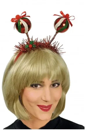 Marque Serre-Tête Boules de Noël Rouge
