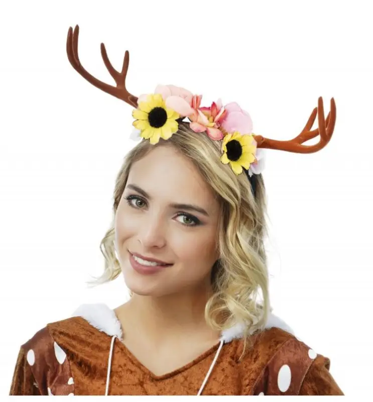 Dernier Modèle Serre-Tête Reine des Bois Velours avec Fleurs