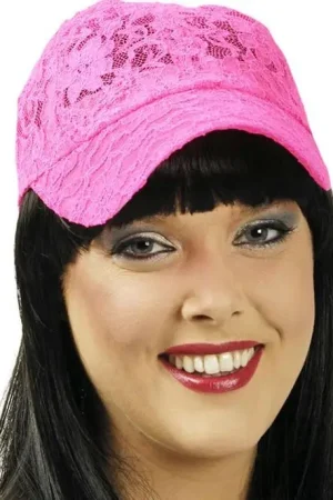 Bon Marché Casquette Dentelle Fuchsia Fluo